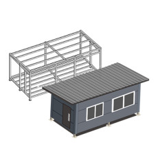 4m x 8m 경사평지붕 농막 철골판넬세트