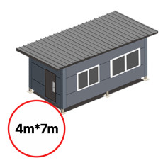 4m x 7m 경사평지붕 농막 판넬세트 (9평)