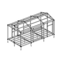 4m x 8m 박공지붕 체류형쉼터 골조세트 (DUX-10010-100)